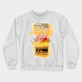 The Library Is My Happy Place | Orange Crewneck Sweatshirt